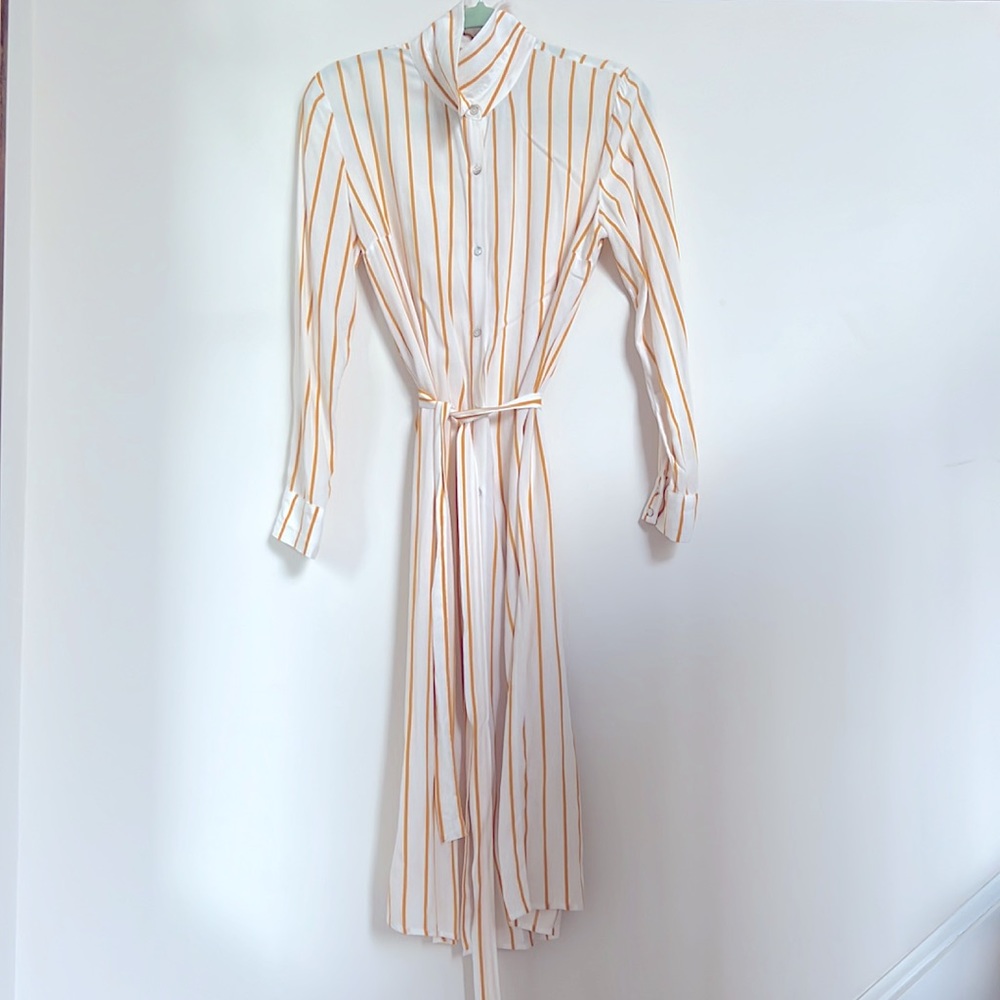 Vintage canary yellow striped sundress